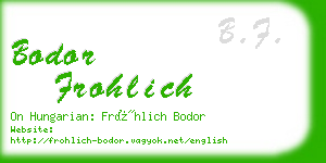 bodor frohlich business card